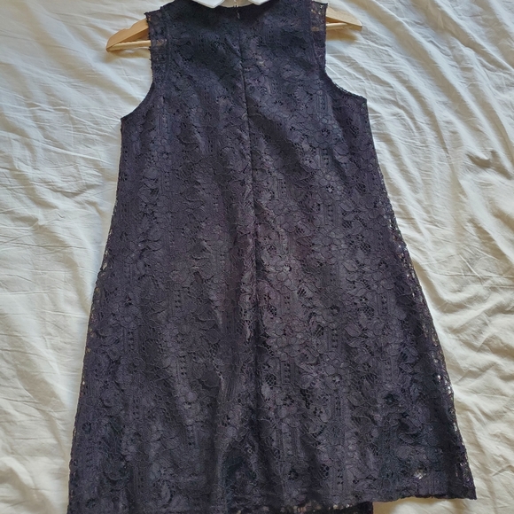 Little Black Dress A-Line Ribbon Tie White Collar Sleeveless - Picture 5 of 8